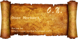 Oser Norbert névjegykártya